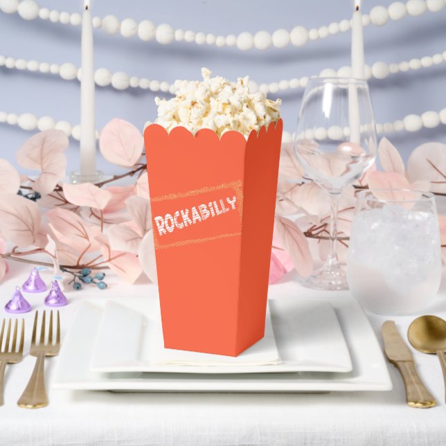RockABilly ripped and tilted orange popcorn boxes (Wedding)