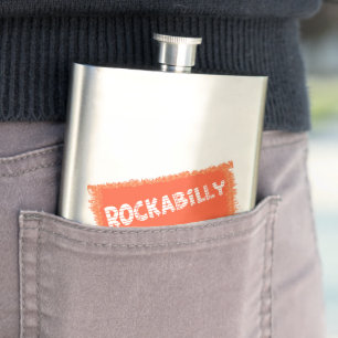 RockaBilly ripped stainless steel flask