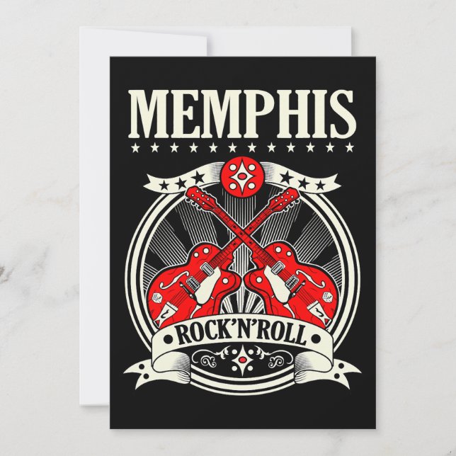 Rockabilly Style Memphis Gifts Retro Country Music Invitation (Front)