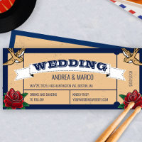 Rockabilly Tattoo Gothic Wedding Invitation