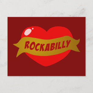 Rockabilly Tattoo Heart Postcard