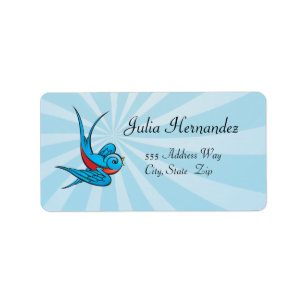 Rockabilly Tattoo Swallow Bird Labels