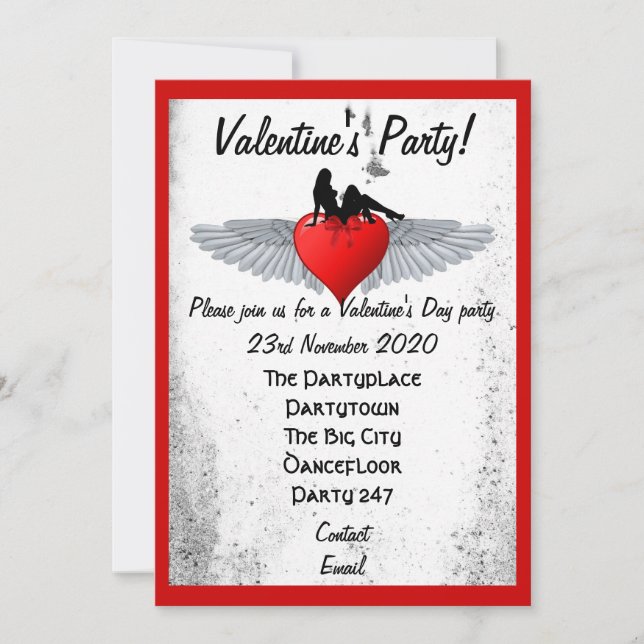 Rockabilly valentines party invitation (Front)