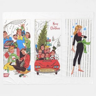 rockabilly vintage Christmas blanket