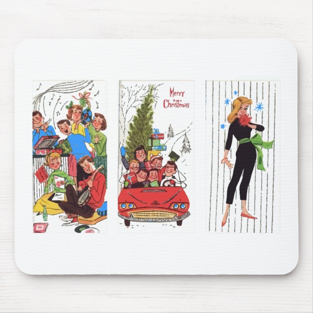 rockabilly vintage Christmas Mouse Pad (Front)