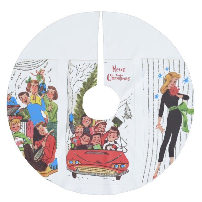rockabilly vintage Christmas tree skirt (Front)