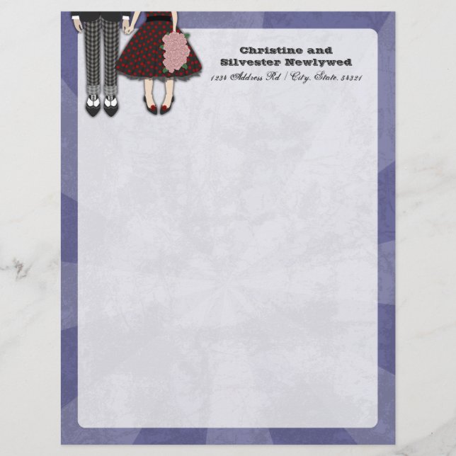 Rockabilly Wedding, letterhead Template (Front)