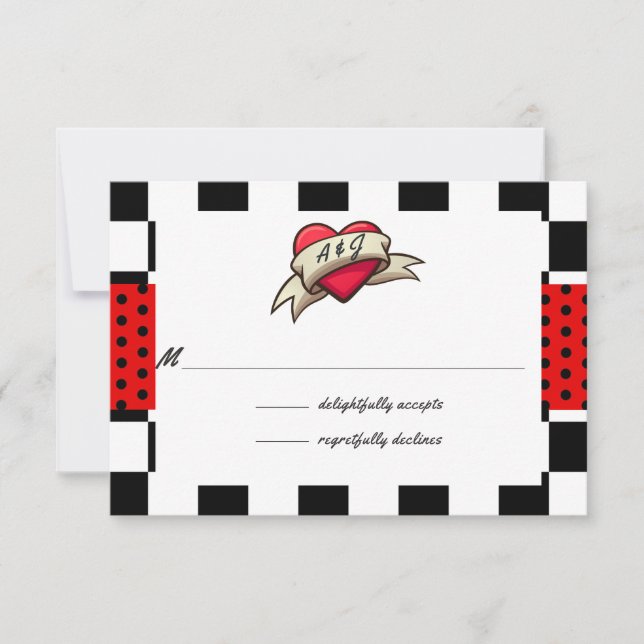 Rockabilly Wedding RSVP Card (Front)