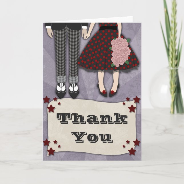 Rockabilly Wedding, thank you Card (Front)