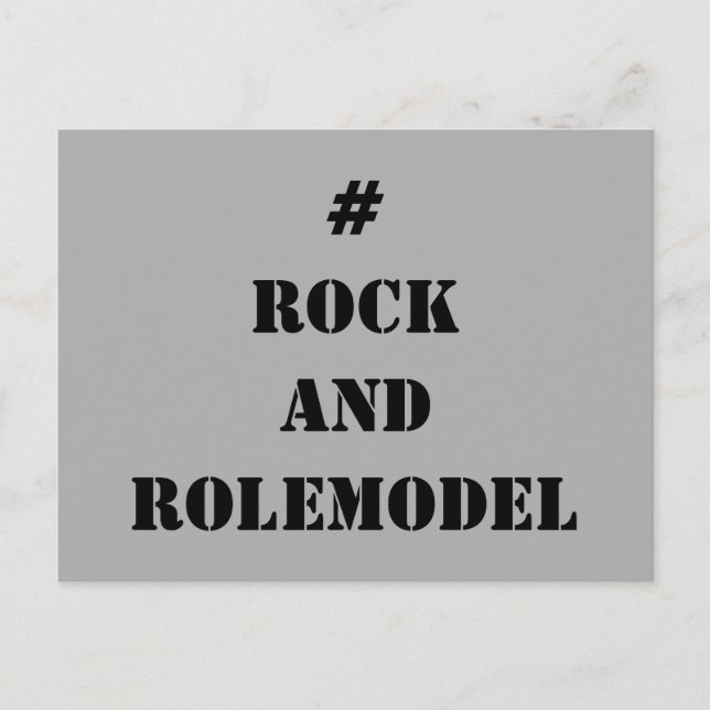 #RockandRolemodel - Black Editable. Postcard (Front)