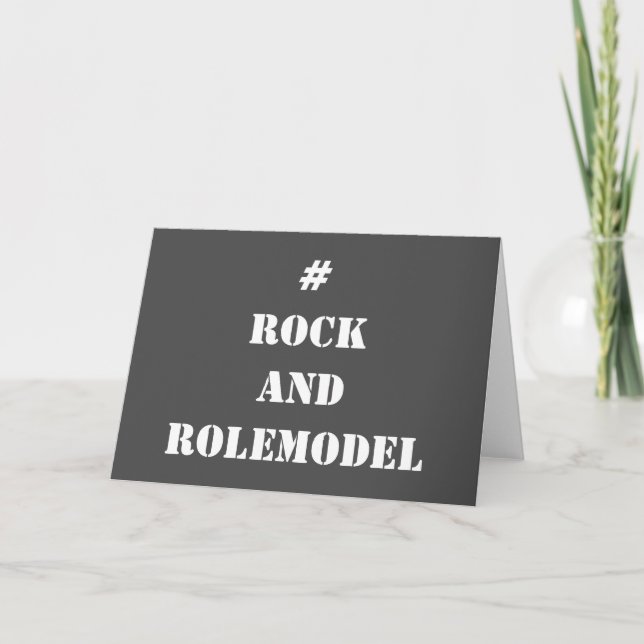 #RockandRolemodel - White Editable. Card (Front)