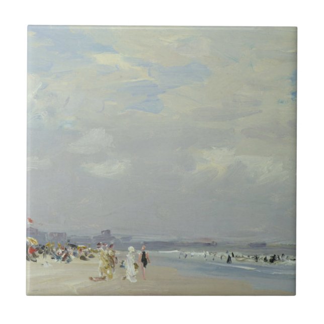 Rockaway Beach (New York) (by E.H. Potthast) Ceramic Tile (Front)