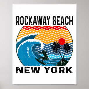 Rockaway Beach New York Surfing Surfboard  Poster