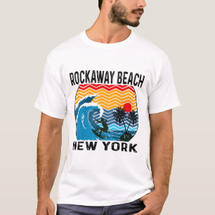 Rockaway Beach New York Surfing Surfboard T-Shirt