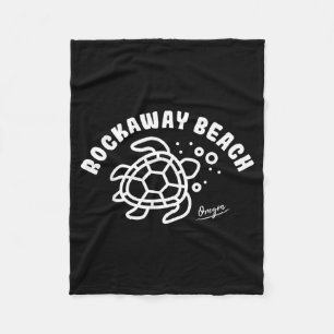 Rockaway Beach Oregon Sea Turtle Souvenir Fleece Blanket