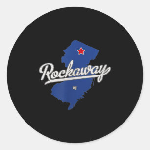 Rockaway New Jersey Nj Map  Classic Round Sticker