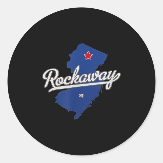 Rockaway New Jersey Nj Map  Classic Round Sticker (Front)
