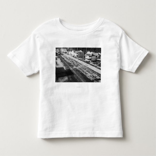 Rockaway, Oregon Beach and Main Street Photograp Toddler T-Shirt (Front)