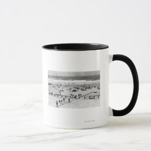 Rockaway, Oregon Beach Scene and Swimmers Mug