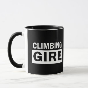 Rockclimbing girl mug