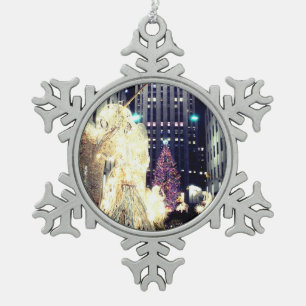 'Rockefeller Center at Christmas' Snowflake Orn Pewter Christmas Ornament
