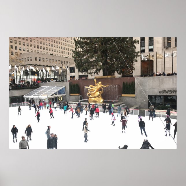 Rockefeller Centre Ice Skating Rink NYC Photograph Poster (Front)