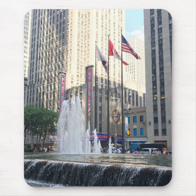 Rockefeller Centre New York City Fountain Flags Mouse Pad (Front)