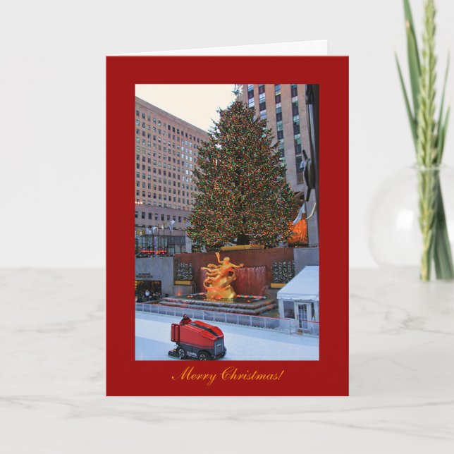 Rockefeller Centre Tree, Rink Christmas Holiday Card (Front)