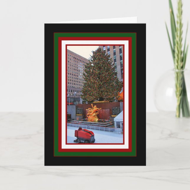 Rockefeller Centre Tree, Rink Christmas Holiday Card (Front)