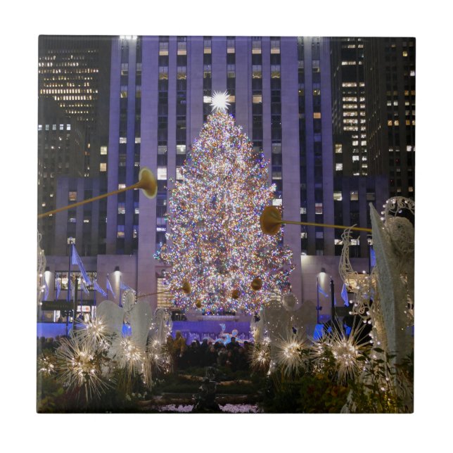 Rockefeller Centre's Angels & Christmas -  Ceramic Tile (Front)