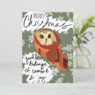 Rockefeller Christmas Owl Holiday Card