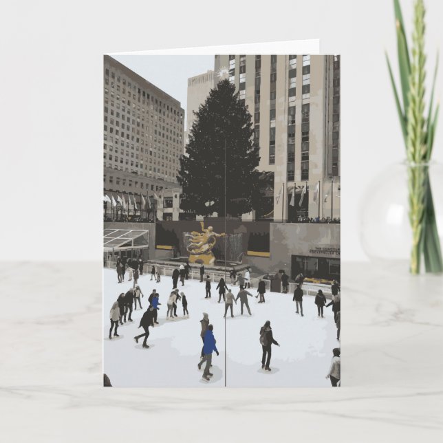 Rockefeller Christmas Tree Skating Rink New York Card (Front)