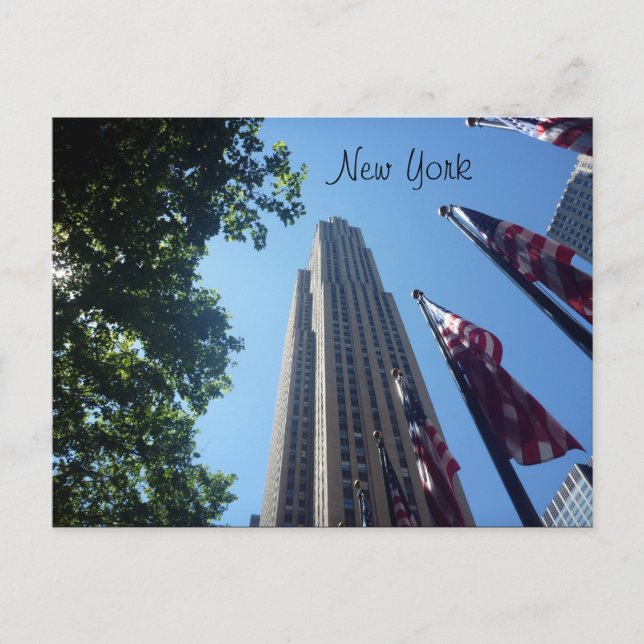 rockefeller flags ny postcard (Front)