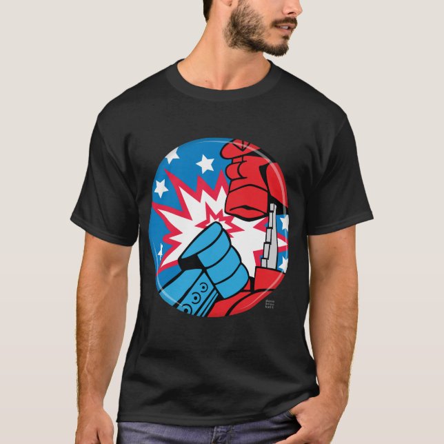 Rockem Sockem USA Campaign Button Tee (Front)