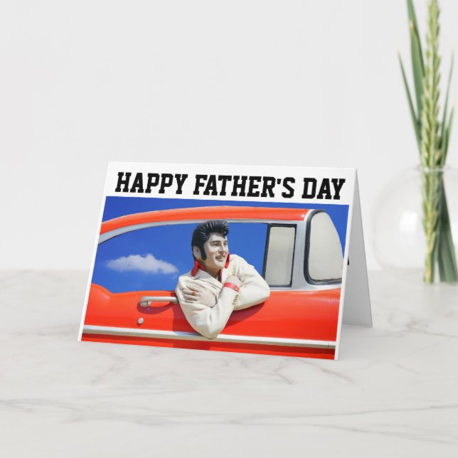 ROCKER 1950'S RETRO CLASSIC CAR FATHER'S DAY CARD (Front)