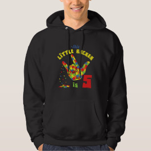 Rocker Age 5 Born Birth Puzzle Autism Awareness Hoodie