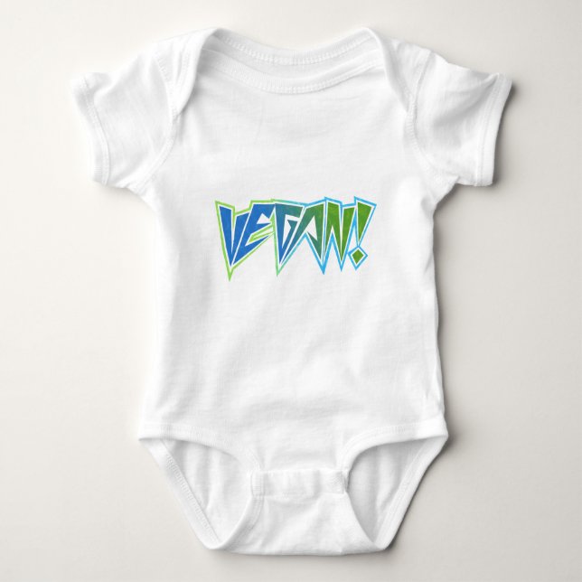 Rocker Blue Vegan Baby Bodysuit (Front)