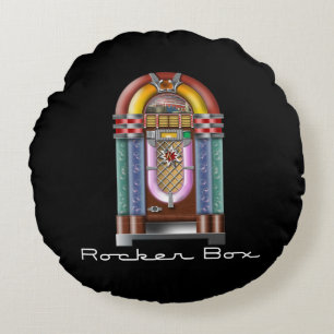 Rocker Box JukeBox Retro Rock Round Cushion