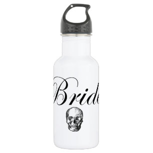 Rocker Bride Goth Skull Water Bottle