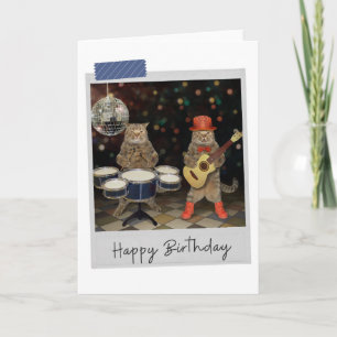 Rocker Cats Funny Birthday Card