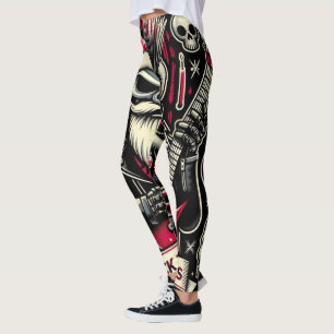 Rocker father xmas  leggings