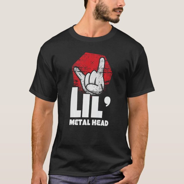 Rocker Hand Metal Sign Rock Music Lover Little Met T-Shirt (Front)