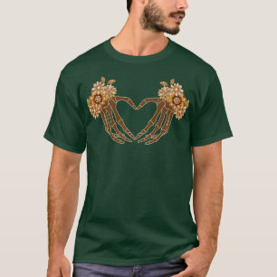 Rocker Hand Sign Rock Skeleton Retro Halloween Men T-Shirt