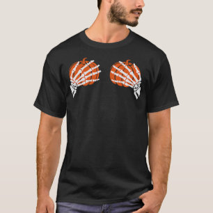 Rocker Hand Sign Rock Skeleton Retro Halloween Men T-Shirt