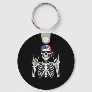 Rocker Hand Skeleton Cool Halloween Punk Rock Men Key Ring