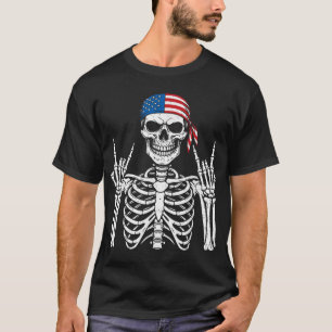 Rocker Hand Skeleton Cool Halloween Punk Rock T-Shirt