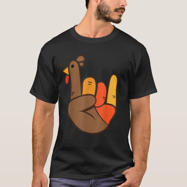 rocker Hand Turkey rock funny Thanksgiving men boy T-Shirt (Front)