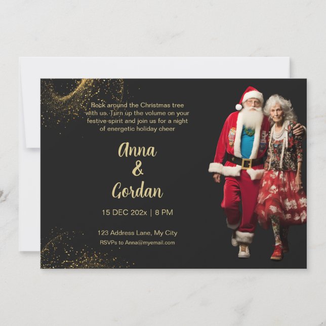 Rocker Holiday Card Invitation (Front)