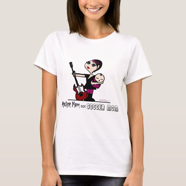 Rocker Mum, Not Soccer Mum T-Shirt (Front)