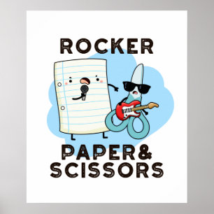 Rocker Paper And Scissors Funny Game Pun Poster
